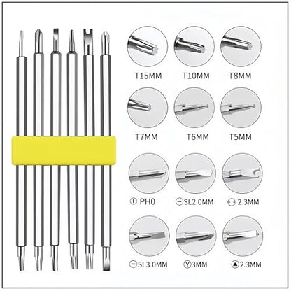 6-in-1 Multi-bit Screwdriver Set Tool All in One, Portable Multi-Purpose Screwdriver, Philips/Torx