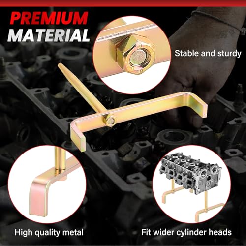 DASBET Cylinder Head Stands 2PCS Cylinder Head Stand Holder Tool | Automobile Engine Cylinder Head Bracket with Tapered Mandrels Cylinder Head Work Stand Set for Engine Maintenance and Storage