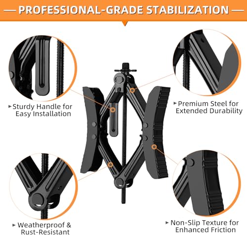 OULEME RV Tire Stabilizer, X-Shaped Wheel Chock for Dual Axle Travel Trailer Camper, Anti-Move Tandem Wheel Wedge, 2 Pack