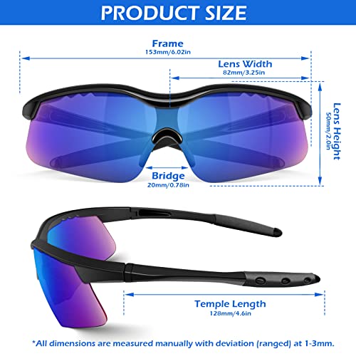 OXG 6 Pack Tinted Safety Glasses for Men Women, Safety Goggles ANSI Z87.1 Protective Eyewear Scratch Resistant Eye Protection - color: Blue