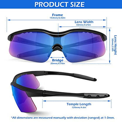 OXG 6 Pack Tinted Safety Glasses for Men Women, Safety Goggles ANSI Z87.1 Protective Eyewear Scratch Resistant Eye Protection - color: Blue