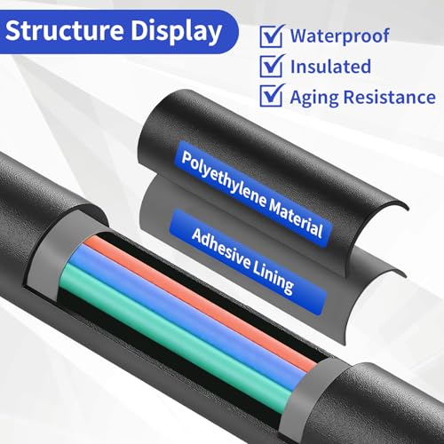 420 pcs Heat Shrink Tubing Kit, 3:1 Ratio Adhesive Lined, 7 Sizes | Marine Heat Shrink Wrap Tubing. Waterproof Black Heatshrink Tubes for Industrial, Electrical, Cable Repair