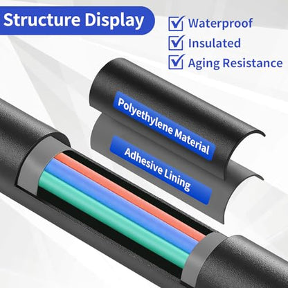 420 pcs Heat Shrink Tubing Kit, 3:1 Ratio Adhesive Lined, 7 Sizes | Marine Heat Shrink Wrap Tubing. Waterproof Black Heatshrink Tubes for Industrial, Electrical, Cable Repair