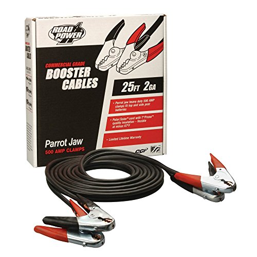 Southwire Road Power Commercial-Duty Booster Cable - Heavy Duty Design - Top & Side Post Compatible - Reliable Jump Start Tool - Tangle Free Automotive Jumper Cable - 4 Gauge - 25 Feet - Red - size: 25-Feet