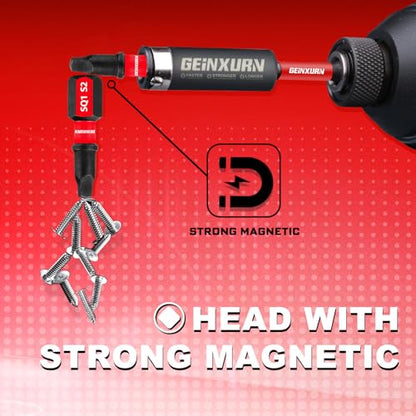 Geinxurn 74Pieces Impact Screwdriver Bits Set, Magnetic S2 Steel Phillips/Slotted/Square/Torx Insert Power Bits Tips, Impact Bit Holder with Red Storage Box Case - style: STKB074-RD