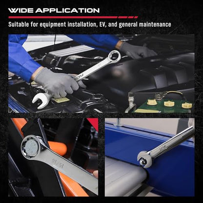 30-Piece Combination Wrench Set - Open End Wrench Set with Organizer Professional 12 Point Wrench Kit Tool for Mechanic Garages Workshops 1/4'' to 1'' & 8-22mm - style: 30-Piece Combination (SAE & Metric)