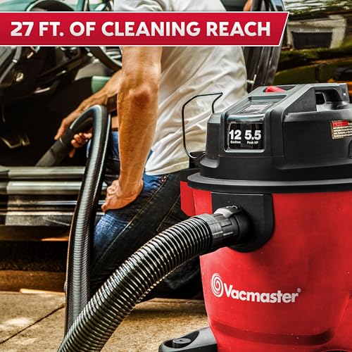 Vacmaster 12-Gallon 5.5 Peak HP Heavy-Duty Wet/Dry Vacuum - VJH1211PF 1101 - size: 12 Gallon