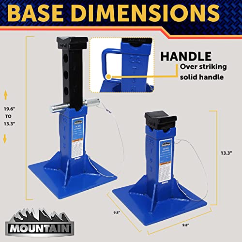 22-Ton HD Locking Pin Jack Stands (Pair)