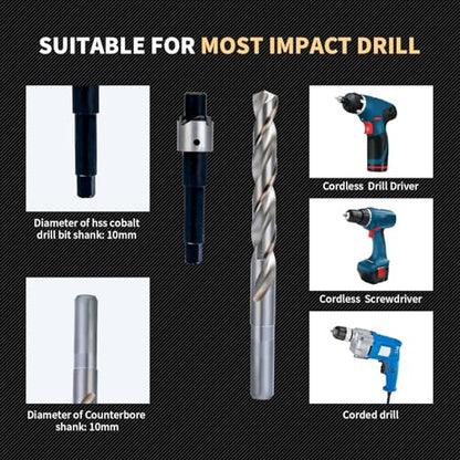 M12x1.5X16.2MM Thread Repair Kit with Insert HSS Drill, Tap, Counterbore, Installation Driver, Metric, 10PCS Stainless Steel Insert M12x1.5X16.2MM