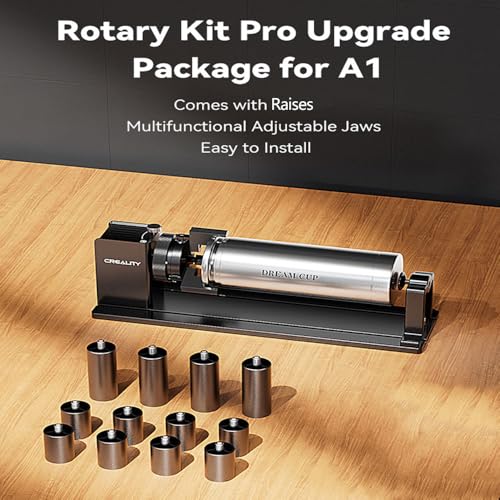 Falcon A1 Rotary Kit Pro Upgrade Package with 12 Risers，Jaw Chuck Rotary for Engraving Cylindrical Objects, Wine Glass, Baseball Bat, Ring for Ceality Falcon A1 Falcon A1 Pro(No Glasses Version) - size: A1 Rotary Roller-Pro