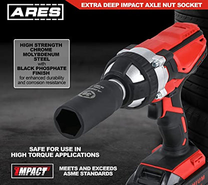 ARES 12034 30MM Axle Nut Socket, 6 Point Socket | Extra Deep 1/2-Inch Drive Impact Socket for Easy Removal of Axle Shaft Nuts - size: 30mm 6-Point