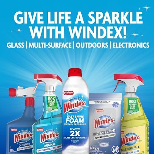 Windex Automotive Car Window and Glass Cleaner, Streak-Free Shine for Car Glass Exteriors, Tinted Windows, and Interior Electronics, 23 fl oz, (Pack of 2) - size: 23 Fl Oz (Pack of 2)
