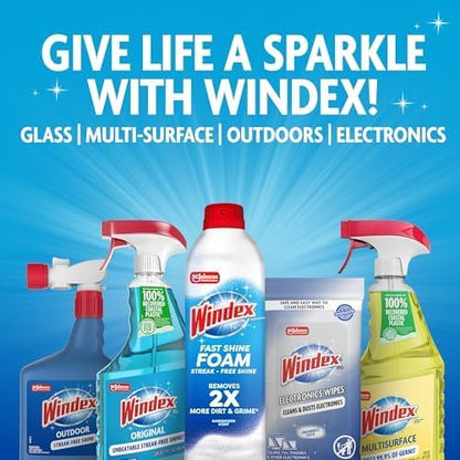 Windex Automotive Car Window and Glass Cleaner, Streak-Free Shine for Car Glass Exteriors, Tinted Windows, and Interior Electronics, 23 fl oz, (Pack of 2) - size: 23 Fl Oz (Pack of 2)