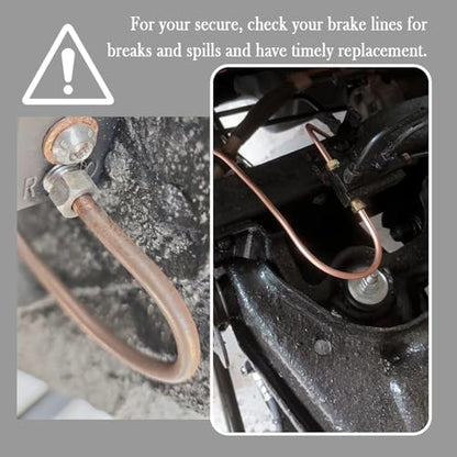 25Ft 1/4 and 3/16 Brake Line Kit with Includes 32 Inverted Flare Brake Line Fittings and Double & Single Brake Line Flaring Tool Kit,Copper Coated Brake Line Repair Kit