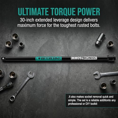 1/2" Drive Impact Extension Bar, 30 Inch Length Socket Extension, CR-V Steel, Narrow and Deep Areas in Automobile Maintenance, Mechanical Assembly or Industrial Operations - size: 1/2" 30-Inch