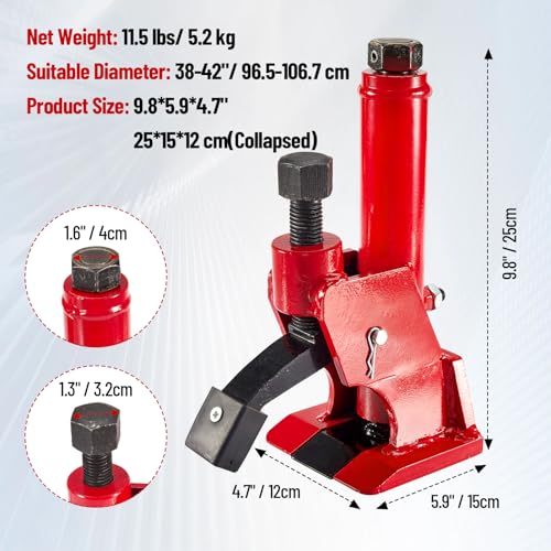 CarBole Upgraded Manual Tire Bead Breaker, 38"-42" Tires Changer Tool for Tractors Trucks Cars ATVs UTVs Heavy-Duty Vehicles (RED with Rubber Pad)