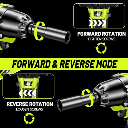Cordless Impact Wrench 1/2 Inch, 480Ft-lbs (650N.m) Brushless High Power Impact Wrench Tool with 2x4000mAh Battery, 2500RPM High Torque Impact Gun, 7 Sockets for Home Car/Truck RV/Mower -2025 Upgraded