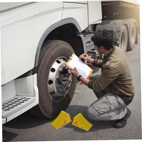 1Pair Heavy Duty Car Wheel Chocks Slip Tire Stoppers for Rvs Campers and Trucks Durable Portable Design Quick Setup for Safety and Stability