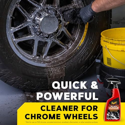 Meguiar's Hot Rims Chrome Wheel Cleaner, Deep Foaming Rim Cleaner Spray Formulated to Effectively Clean Chrome Wheels for an Impeccable Mirror-Like Shine, 24 Oz - size: 1 Pack