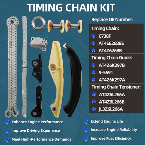 Timing Chain Kit with Water Pump & Camshaft Holding Tool with Timing Alignment Holder Tool Kit For Ford Edge Explorer Flex Taurus Mustang Lincoln MKS MKX 3.5L 3.7L V6 2011-2019 BL3Z-6268-A 303-1248