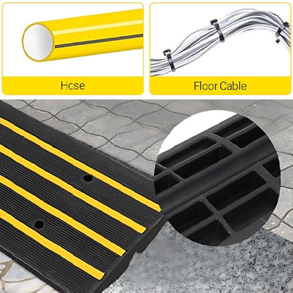 Rubber Driveway Gutter Slope Ramp 48in 2Pack - Rubber Curb Ramps for Driveway, Low Profile Design for Cars, Water Channel for Drainage, Perfect for Driveway Thresholds