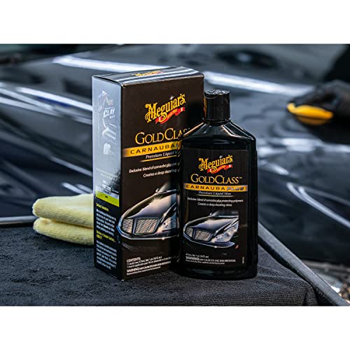 Meguiar's Gold Class Carnauba Plus Premium Liquid Wax Kit, Car Detailing Kit with a Pure Carnauba Wax Blend & Foam Applicator Pad for Keeping Glossy Paint Protected Like a Pro,16 Oz Bottle (Pack of 2) - size: 16 Fl Oz (Pack of 2)