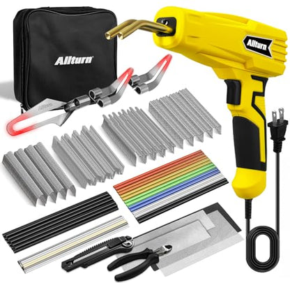 Allturn Plastic Welder 2 in 1 with the M8 Hot Cutting Tip(Yellow) | 38 PCS Welding Rods, 800 PCS Staples, Patent No. D970324 - color: Yellow