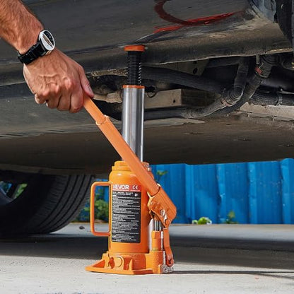 VEVOR Hydraulic Bottle Jack, 12 Ton/24000 lbs All Welded Car Hydraulic Jack, Features 7.5-14 in Lifting Range & 3-Section Long Handle, for Pickup Truck, Truck, RV, Auto Repair Industrial Engineering - style: 12T