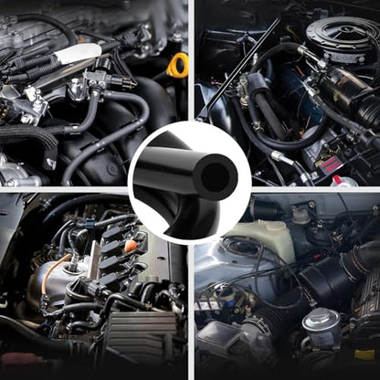 Vacuum Hose Automotive 10 FT 5PCS, 1/8" 5/32" 1/4" 5/16" 3/8" ID High Performance 130PSI, Vacuum Lines Automotive, Silicone Tubing Hose - size: 1/8" 5/32" 1/4" 5/16" 3/8" -10FT