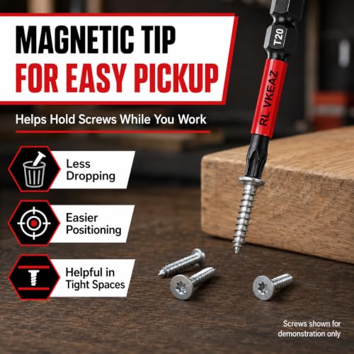 50-Pack T20 Torx Bit, RLVKEAZ 2-Inch Magnetic T20 Bits for Impact Driver | S2 Alloy Steel T20 Star Bits for Drill, CNC-Machined Tips, 1/4-Inch Hex Shank for DIY Woodworking and Furniture Assembly - style: T-20 50-piece supply of 2-inch magnetic T20 Torx b