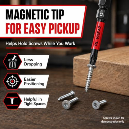 50-Pack T20 Torx Bit, RLVKEAZ 2-Inch Magnetic T20 Bits for Impact Driver | S2 Alloy Steel T20 Star Bits for Drill, CNC-Machined Tips, 1/4-Inch Hex Shank for DIY Woodworking and Furniture Assembly - style: T-20 50-piece supply of 2-inch magnetic T20 Torx b