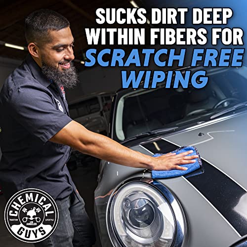 Chemical Guys, Professional Microfiber Towels, 16 x 16 in, Blue, 3 Pack | Ultra-soft, scratch-free towels to buff wax, dry panels and clean glass and interiors, machine washable - color: Blue, size: 3 Pack