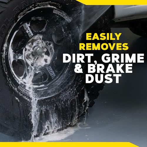 Meguiar's Hot Rims Black Wheel Cleaner, Deep Foaming Gel Specially Formulated to Effectively Clean Matte, Gloss, Satin, and Chrome Black Wheels, 24 Oz Spray Bottle - size: 24 Ounce (Pack of 1), style: Hot Rims Black Wheel Cleaner