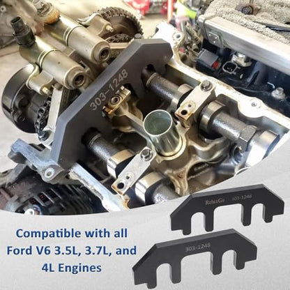 ReluxGo 303-1248 Camshaft Holding Tool Kit with Tension Tool, Engine Timing Alignment Holder Set with Cam Holder 303-1530 Chain Tensioner Holder Compatible with 3.5L 3.7L 4L Ford Lincoln Mercury - size: 303-1248