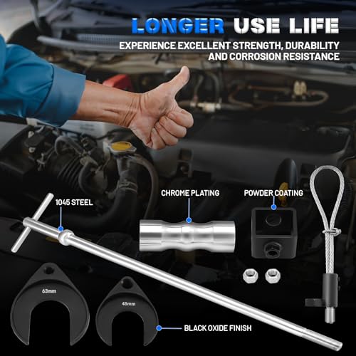 KOOPOOL 10-Pc CV Axle Puller Set – Slide Hammer, 2" & 2.5" Forks | Heavy-duty CV axle puller with slide hammer & 2"/2.5" forks for FWD & independent suspension
