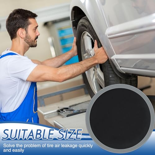 Zhengmy 60 Pieces Tire Patches 80 mm Tire Repair Unit with Tire Patch Roller Tire and Tube Patch Auto Repair Stitcher Tool Tire Repair Tools Tire Patches Kit for Car Truck Motorcycle - size: 80 mm