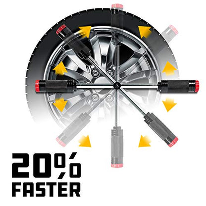 Powerbuilt Billy Club Universal Lug Wrench, Change Vehicle Tires Fast, Break Loose Lug Nuts, Emergency Car Roadside Services - 642250 Large - style: Gen2 Black