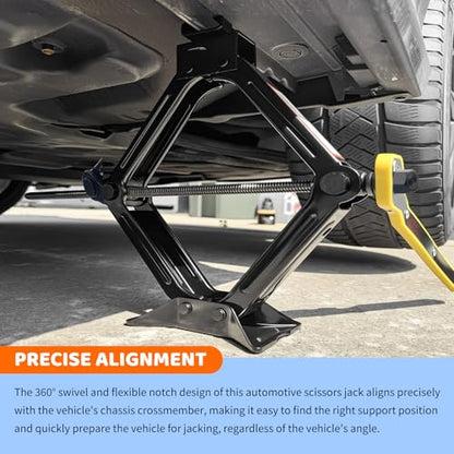 Heavy Duty Scissor Jacks for Car Set,Portable Car Jack Kit Lifts Heights of 3.93 to 15.35 Inch,2 Ton 4409 lbs Tire Jack Kit for Cars with Tire Wrench & Ratchet Wrench