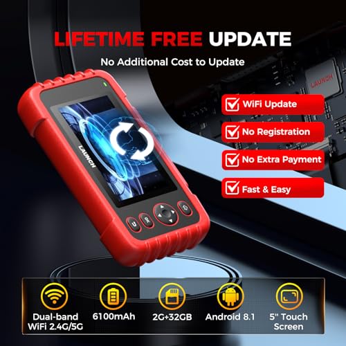Launch OBD2 Scanner CRP123X Elite V3.0, 2026 Lifetime Free Update Scan Tool | Diagnostic Scan Tool for Car Engine Code Reader with 0il/Br-ake/S.A.S/B.M.S/D.P.F/ABS Bleeding/Throttle Reset, Auto VIN