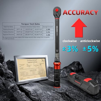 1/2-Inch Drive Torque Wrench 10-170ft.lb/13.6-230.5Nm, ±3% Precision Dual Direction Torque Wrenches with 72-Tooth Dual Range Scales - size: 1/2" DR.『10-170 FT.LB』