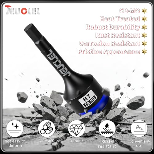 7mm Hex Impact Bit Socket, H7 1/2" Drive Allen Socket, Cr-Mo Steel | 3-Inch, Lengthen Hex Screwdriver Adapter for Electric Ratchet Wrenches Fastening Screws, Socket Wrench, Head Drill - size: 1PC | H7 7MM