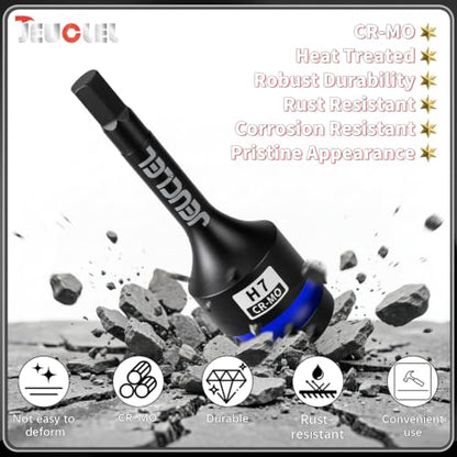 7mm Hex Impact Bit Socket, H7 1/2" Drive Allen Socket, Cr-Mo Steel | 3-Inch, Lengthen Hex Screwdriver Adapter for Electric Ratchet Wrenches Fastening Screws, Socket Wrench, Head Drill - size: 1PC | H7 7MM