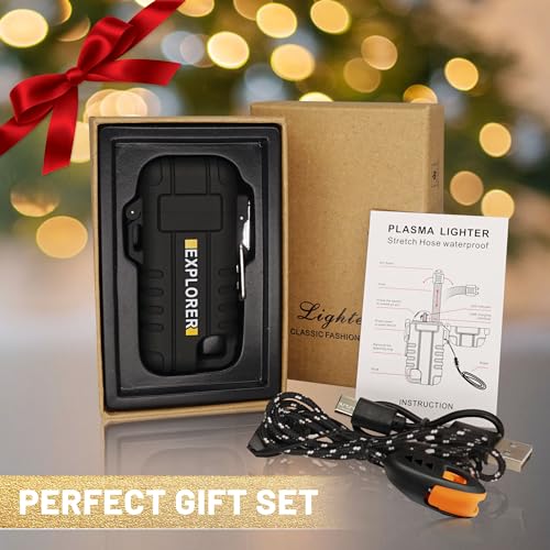 Lafagiet USB C Rechargeable Lighter, 360° Flexible Neck, Wind & Water Proof, Electric Arc Lighters for Candle, Camping - color: F37-bk