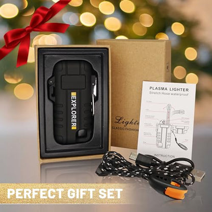 Lafagiet USB C Rechargeable Lighter, 360° Flexible Neck, Wind & Water Proof, Electric Arc Lighters for Candle, Camping - color: F37-bk