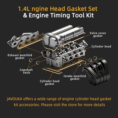 Head Gasket Set with Timing Tool Kit 1.4L Compatible with Chevrolet Cruze 1.4L Gas DOHC VIN-B C 9 2011-2015, Replace# HS54898, HS26540PT-1 (42PCS)