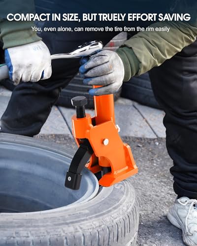 Manual Tire Bead Breaker, 38"-42" Tires Changer Tool with Rubber Pad, Protect Aluminum Alloy Hubs, Easy-Operated Tire Repair Tool for Car, Truck, Tractor, Mower ATV RV Orange