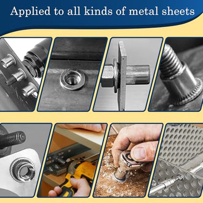 40Pcs M8 Rivet Nuts, 304 Stainless Steel Flat Head Rivnut Threaded Insert Nutsert - color: Silver, size: Metric M8 - 40 Pcs