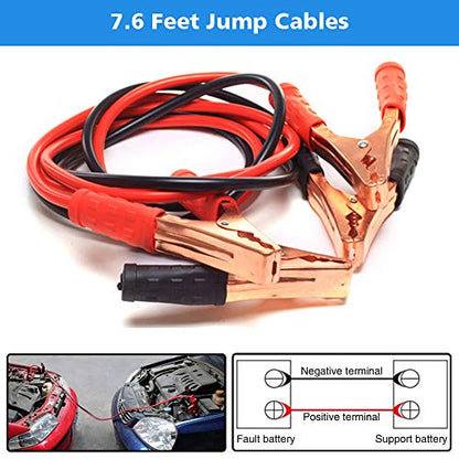STDY Car Roadside Emergency Kit, Vehicle Truck Safety Road Side Assistance Kits Auto Accessory, with Jumper Cables, Portable Air Compressor, etc - size: Essential Kit+Air Compressor