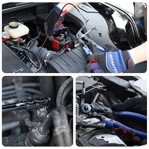 WORKPRO Flexible Hose Clamp Pliers | 27” Hose Clamp Tool Spring Clamp Pliers Automotive Clamp Removal Tool for Car Coolant Hose and Water Pipe