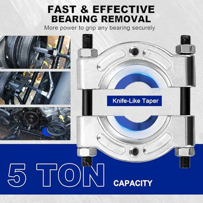 DASBET 14PCS Bearing Puller Set 5 Ton Capacity Bearing Separator Wheel Hub Axle Puller Set Pinion Wheel Bearing Removal Kit with 2" and 3" Jaws Heavy Duty Bearing Splitter Tool Kit - color: Blue